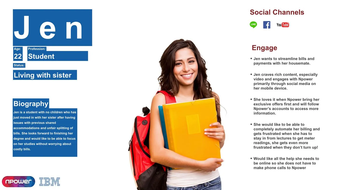 Persona: Jen, 22, student, wants fully automated billing